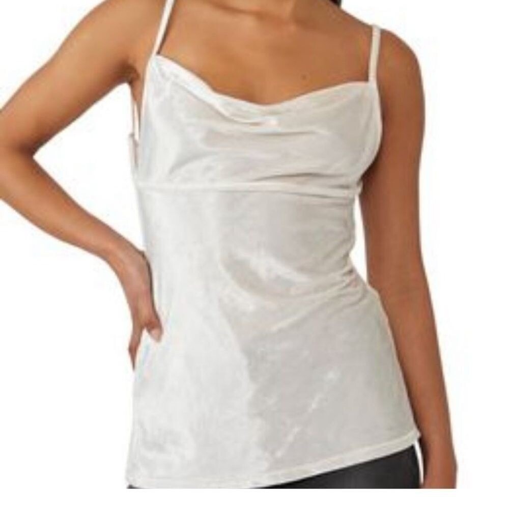 NWT Free People All Night Velvet‎ Tunic Champagne Cream XS